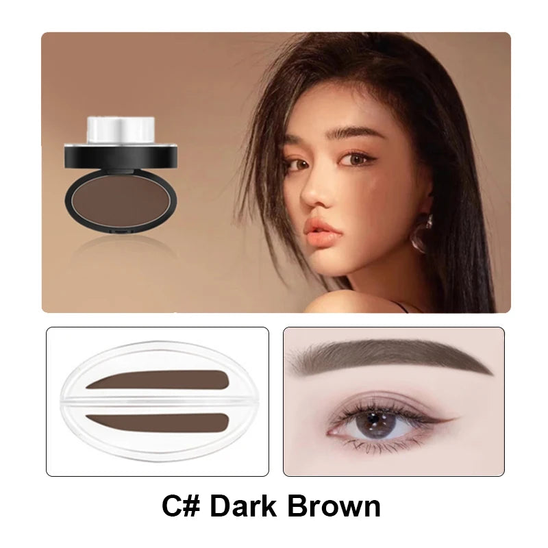 Eyebrow Powder Stamp Tint Stencil Kit Cosmetics Professional Makeup Waterproof Eye Brow Stamp Lift Eyebrow Enhancers Stencil Kit