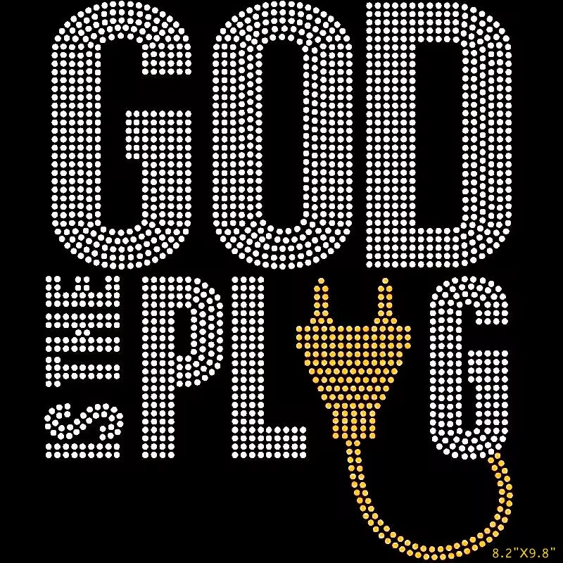 New 16 Styles 2Pcs/Lot God Is the Plug God Is Good but God Religious Faith Rhinestone Transfer Design Iron on for T-Shirt