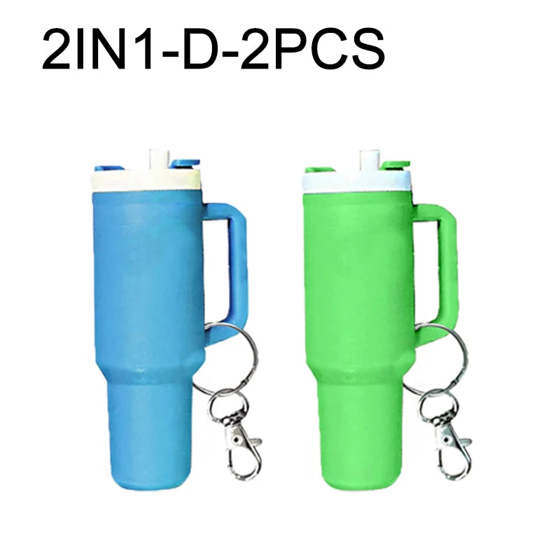 Colorful Mug Keychain Miniature Tumbler Cup Replica Keychain Chapstick Holder Charm Bar Stash Tumbler Mini Cup Keychain