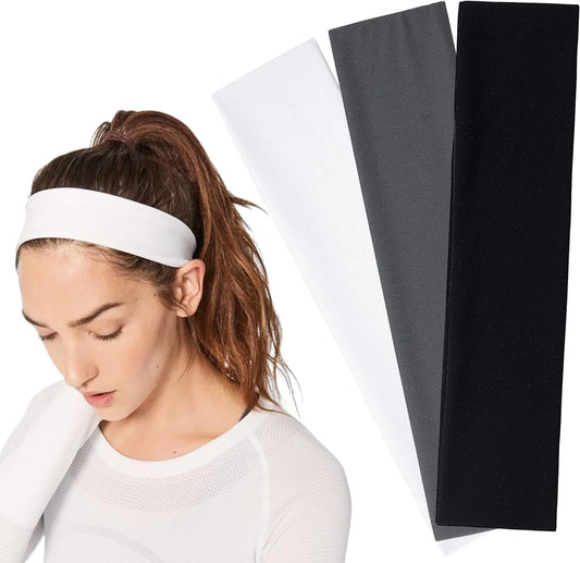 Sweatbands Sports Headband for Men,3 Workout Sweatbands Moisture Wicking Absorbent Head Bands